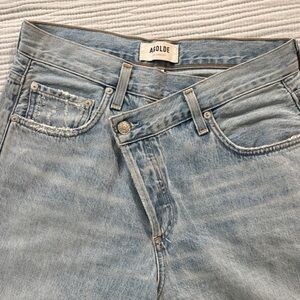 Agolde Women's Straight Jeans in Light Blue